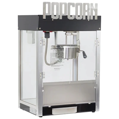 Winco 11065 6 Oz. Metropolitan Black Popcorn Machine - 120V 1180W