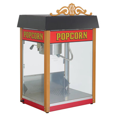Winco 11060  6 Oz. Street Vendor Red Popcorn Machine - 120V 1180W