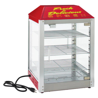 Winco 51040 Benchmark Hot Food Display Case Countertop Pass-Thru 16"W x 16"D x 25-1/2"H Aluminum & Stainless Steel Construction - 450 watts 120v/60/1-ph 3.8 Amps