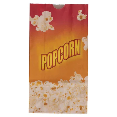 Winco 41246CS 4.25" W x 2.5" D x 8.25" H 46 Oz. Benchmark Popcorn Butter Bags (1000 Bags Per Pack)