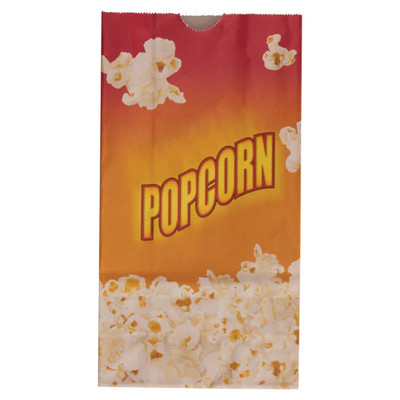 Winco 41246CS 4.25" W x 2.5" D x 8.25" H 46 Oz. Benchmark Popcorn Butter Bags (1000 Bags Per Pack)