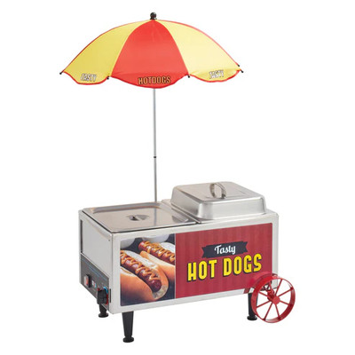 Winco 60072 60 Hot Dog / 30 Bun Mini Hot Dog Cart - 120V 1200W