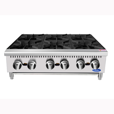 Atosa ACHP-6-NG 36&quot; W Stainless Steel Natural Gas Countertop CookRite Hotplate - 192,000 BTU