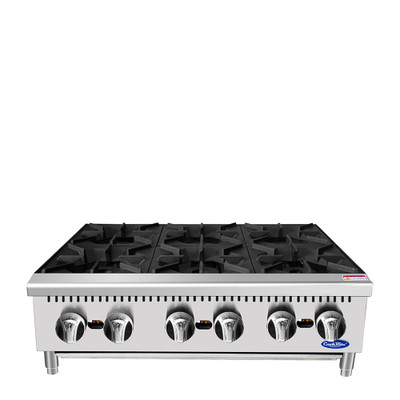 Atosa ACHP-6-LP 36" W Stainless Steel Liquid Propane Countertop CookRite Hotplate - 192,000 BTU