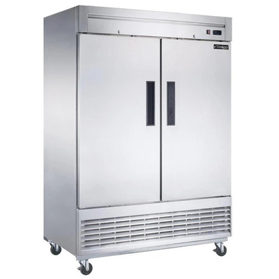 Dukers D55F 55-1/8"W Two Door Stainless Steel Reach-In Freezer - 115V