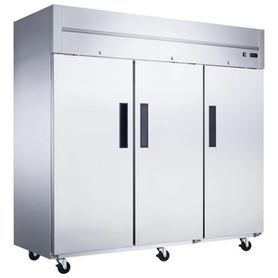 Dukers D83AF 1/2 HP &amp; 3/4 HP Three-Section Reach-In Freezer - 110v/60/1-PH - 110 Volts