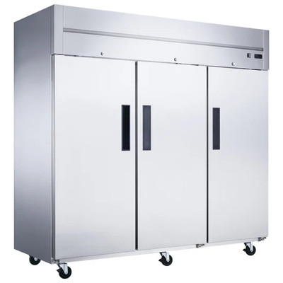 Dukers D83AR 80" Reach-In Three-Section Top Mount Self-Contained Refrigerator