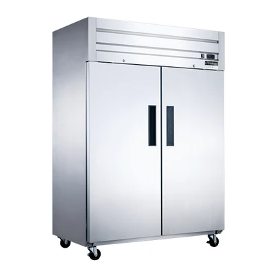 Dukers D55AR 55.13"W Stainless Steel Solid Door Reach-In Refrigerator - 1/2 HP