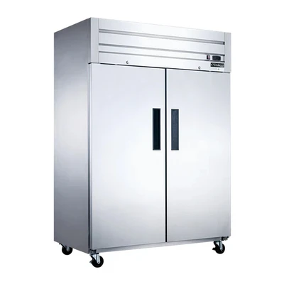 Dukers D55AR 55.13"W Stainless Steel Solid Door Reach-In Refrigerator - 1/2 HP