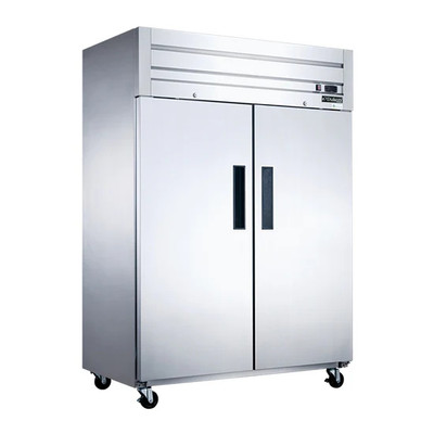 Dukers D55AR 55.13"W Stainless Steel Solid Door Reach-In Refrigerator - 1/2 HP