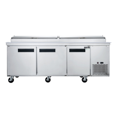 Dukers DPP90 90" 3 Solid Self-Closing Doors Sandwich / Salad Prep Table