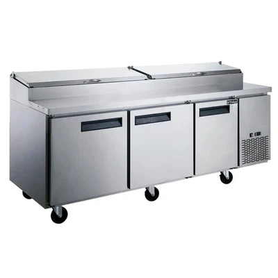 Dukers DPP90 90" 3 Solid Self-Closing Doors Sandwich / Salad Prep Table