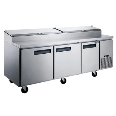 Dukers DPP90 90" 3 Solid Self-Closing Doors Sandwich / Salad Prep Table