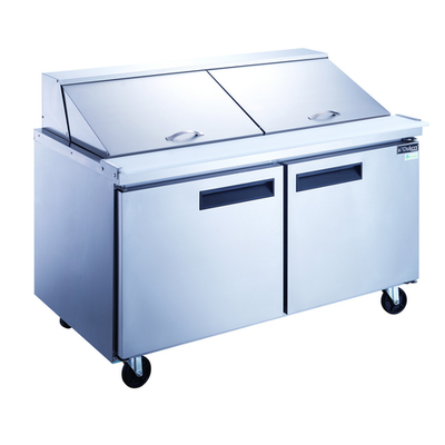 Dukers DSP60-24M-S2 60" 2 Solid Self-Closing Doors Mega Top Sandwich / Salad Prep Table