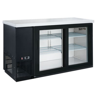Dukers DBB48-H2 49 1/5"W Two-Section Reach-In Glass Door Refrigerated Back Bar Cooler With LED Lighting