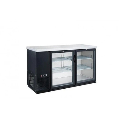 Dukers DBB48-H2 49 1/5"W Two-Section Reach-In Glass Door Refrigerated Back Bar Cooler With LED Lighting