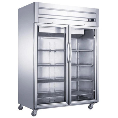 Dukers D55AR-GS2 55.13"W Stainless Steel Glass Door Refrigerator