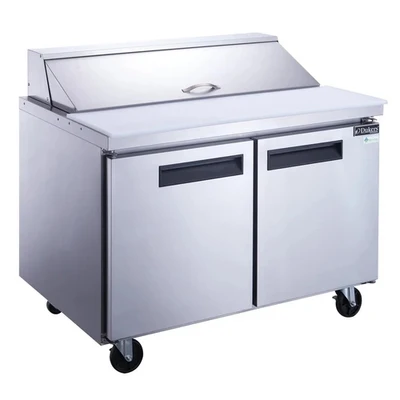 Dukers DSP48-12-S2 48" 2 Solid Self-Closing Doors Sandwich / Salad Prep Table