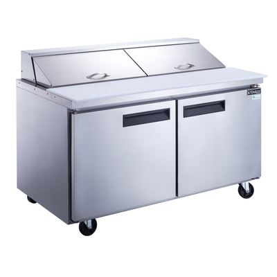 Dukers DSP60-16-S2 60" 2 Solid Self-Closing Doors Sandwich / Salad Prep Table