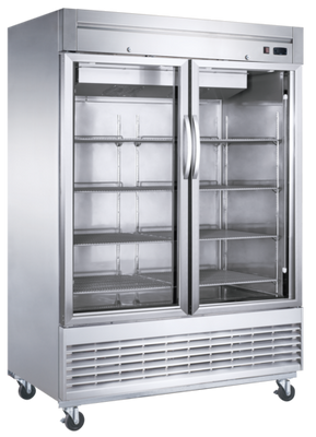 Dukers D55R-GS2 55.13"W Stainless Steel Glass Door Refrigerator