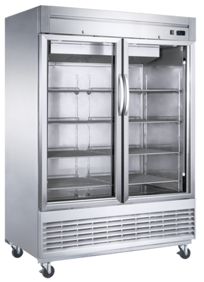 Dukers D55R-GS2 55.13"W Stainless Steel Glass Door Refrigerator