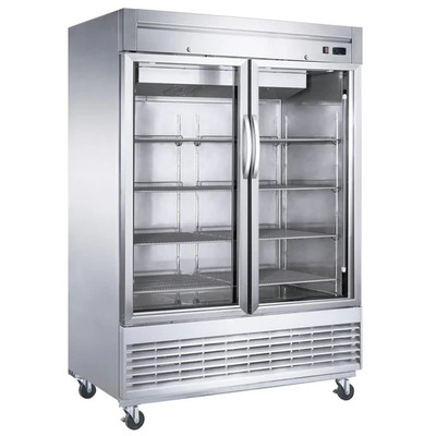 Dukers D55R-GS2 55.13"W Stainless Steel Glass Door Refrigerator