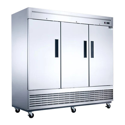 Dukers D83F 82-5/8"W Three Door Stainless Steel Reach-In Freezer - 115V