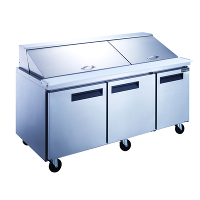 Dukers DSP72-30M-S3 72" 1 Self-Closing Solid Door Mega Top Sandwich / Salad Prep Table