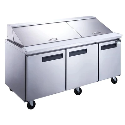 Dukers DSP72-30M-S3 72" 1 Self-Closing Solid Door Mega Top Sandwich / Salad Prep Table