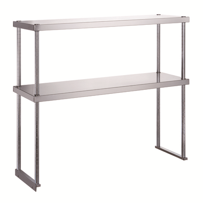 Dukers DCOS-1862 61 1/2" x 18" Stainless Steel Shelves Double Overshelf