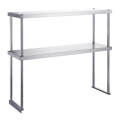 Dukers DCOS-1862 61 1/2" x 18" Stainless Steel Shelves Double Overshelf