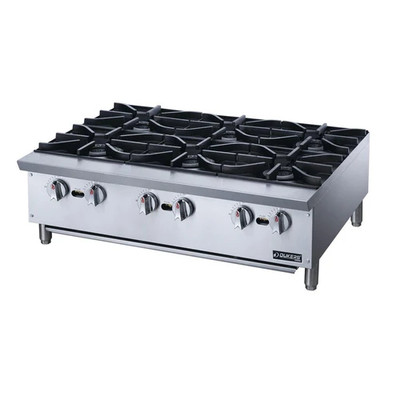 Dukers DCHPB36 36" W Stainless Steel Burners Countertop Hotplate Gas - 192,000 BTU