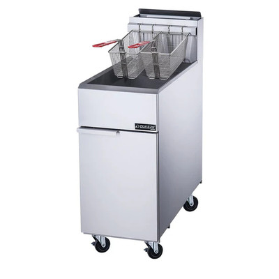 Dukers DCF3-NG 50 lb. Capacity Natural Gas Floor Model Fryer - 90,000 BTU