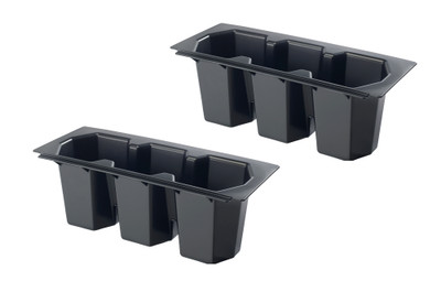 Krowne 30-502 Black ABS Plastic (2) Three Compartment Bottle Wells For Ice Bins