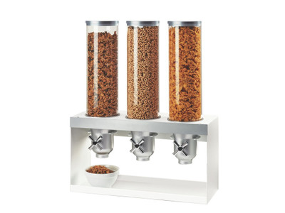 Cal-Mil 3598-3-55 20 1/2"W x 7 1/4"D x 27"H Plastic Cylinders Luxe Cereal Dispenser