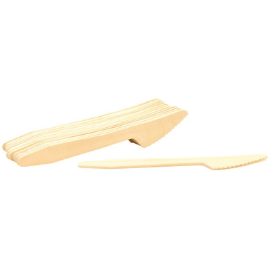 TableCraft Products BAMDKN65 6 1/2" Natural Finish Pinewood Cash & Carry Disposable Knife