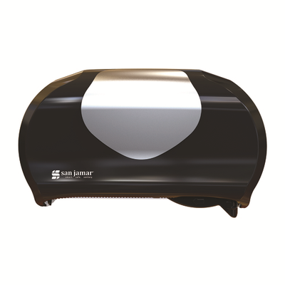 San Jamar R3670BKSS Black Plastic Versatwin Summit Bath Tissue Dispenser