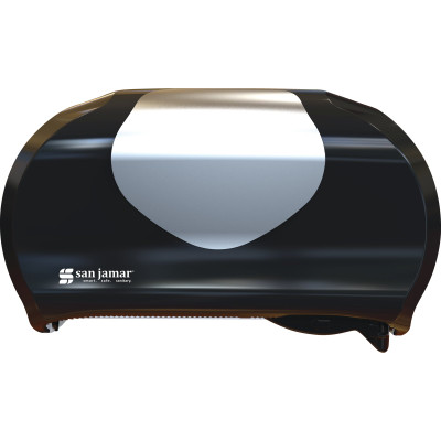 San Jamar R3670BKSS Black Plastic Versatwin Summit Bath Tissue Dispenser