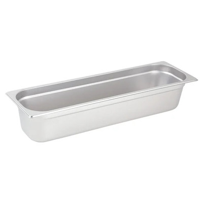 Winco SPJL-4HL 1/2 Size Long Stainless Anti-Jamming Steel Steam Table Pan