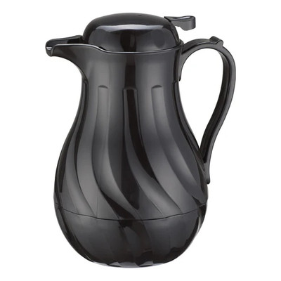 Winco VSW-64K 64 Oz. Double Wall Insulated Plastic Black Beverage Server