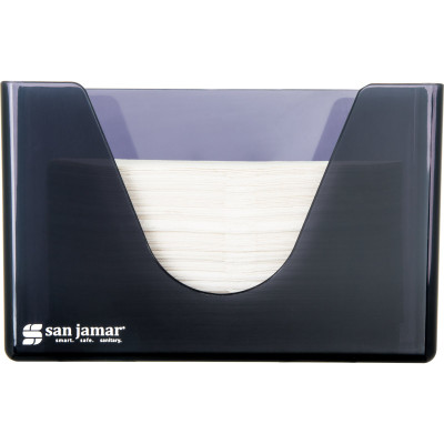 San Jamar T1720TBK 11-1/4"W x 5"D x 8"H Black Plastic Countertop Towel Dispenser