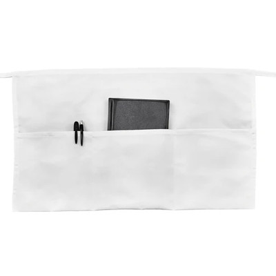 Winco WA-1221W 21 3/4"L x 12 1/2"W Signature Chef White 3 Pockets Waist Apron