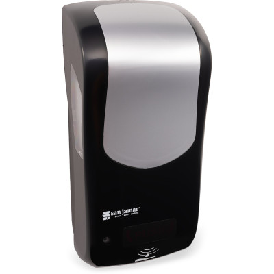 San Jamar SH970BKSS 900 mL Black Plastic Battery Operated Summit Rely Hybrid Soap Dispenser