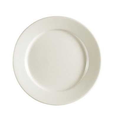 CAC China REC-8 9" Dia. American White Ceramic Round REC Plate (2 Dozen Per Case)