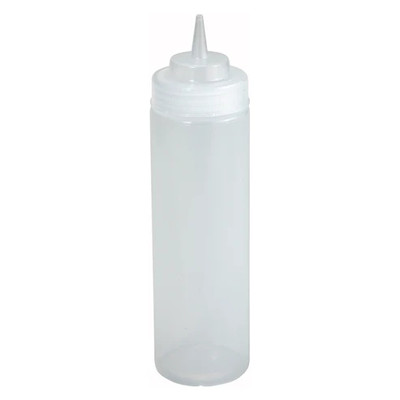 Winco PSW-16 16 Oz. Clear Plastic Wide Mouth Squeeze Bottle