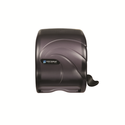 San Jamar T990TBK 12-1/2&quot;W x 8-1/2&quot;D x 12-3/4&quot;H Black Plastic Wall Mount Oceans Element Paper Towel Dispenser