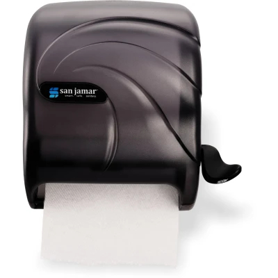 San Jamar T990TBK 12-1/2"W x 8-1/2"D x 12-3/4"H Black Plastic Wall Mount Oceans Element Paper Towel Dispenser