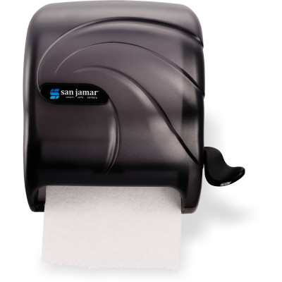 San Jamar T990TBK 12-1/2"W x 8-1/2"D x 12-3/4"H Black Plastic Wall Mount Oceans Element Paper Towel Dispenser