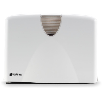 San Jamar T1740WH 12"W x 5-1/2"D x 8-1/2"H White Plastic Countertop Towel Dispenser