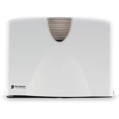 San Jamar T1740WH 12"W x 5-1/2"D x 8-1/2"H White Plastic Countertop Towel Dispenser